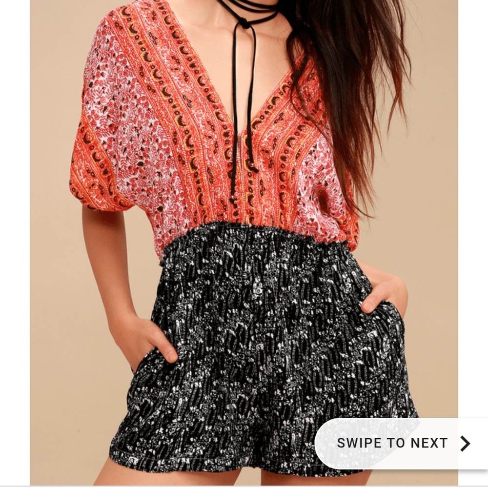 new free people arizona plunging romper m l